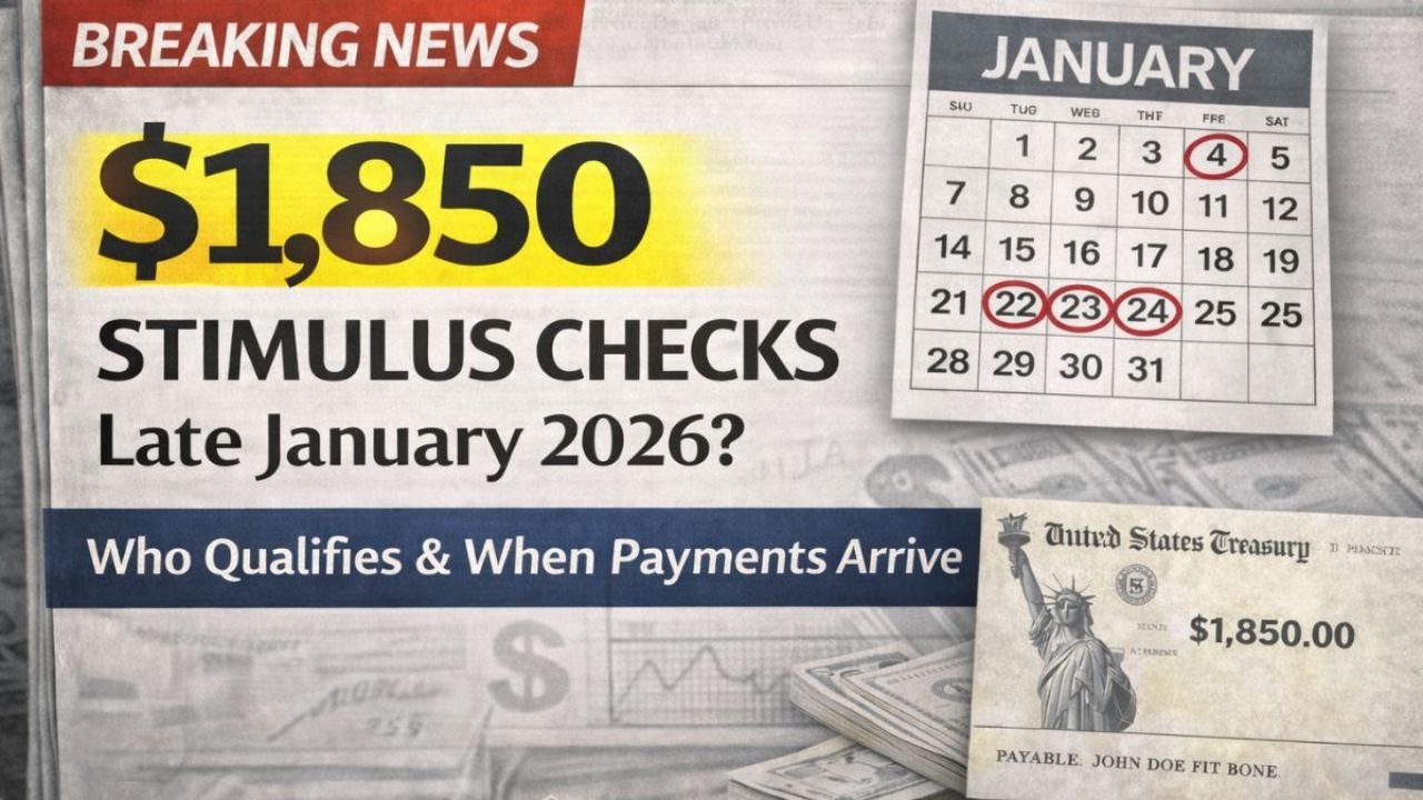 $1,850 Stimulus Checks Coming in Late January 2026? Who Qualifies and When Payments Arrive